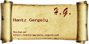 Hantz Gergely névjegykártya